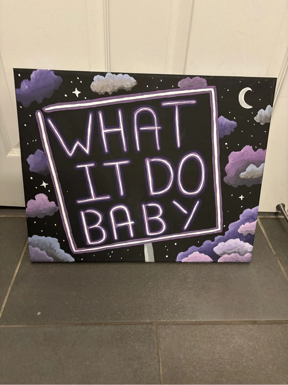 WHAT IT DO BABY Purple Neon Style Wall Art